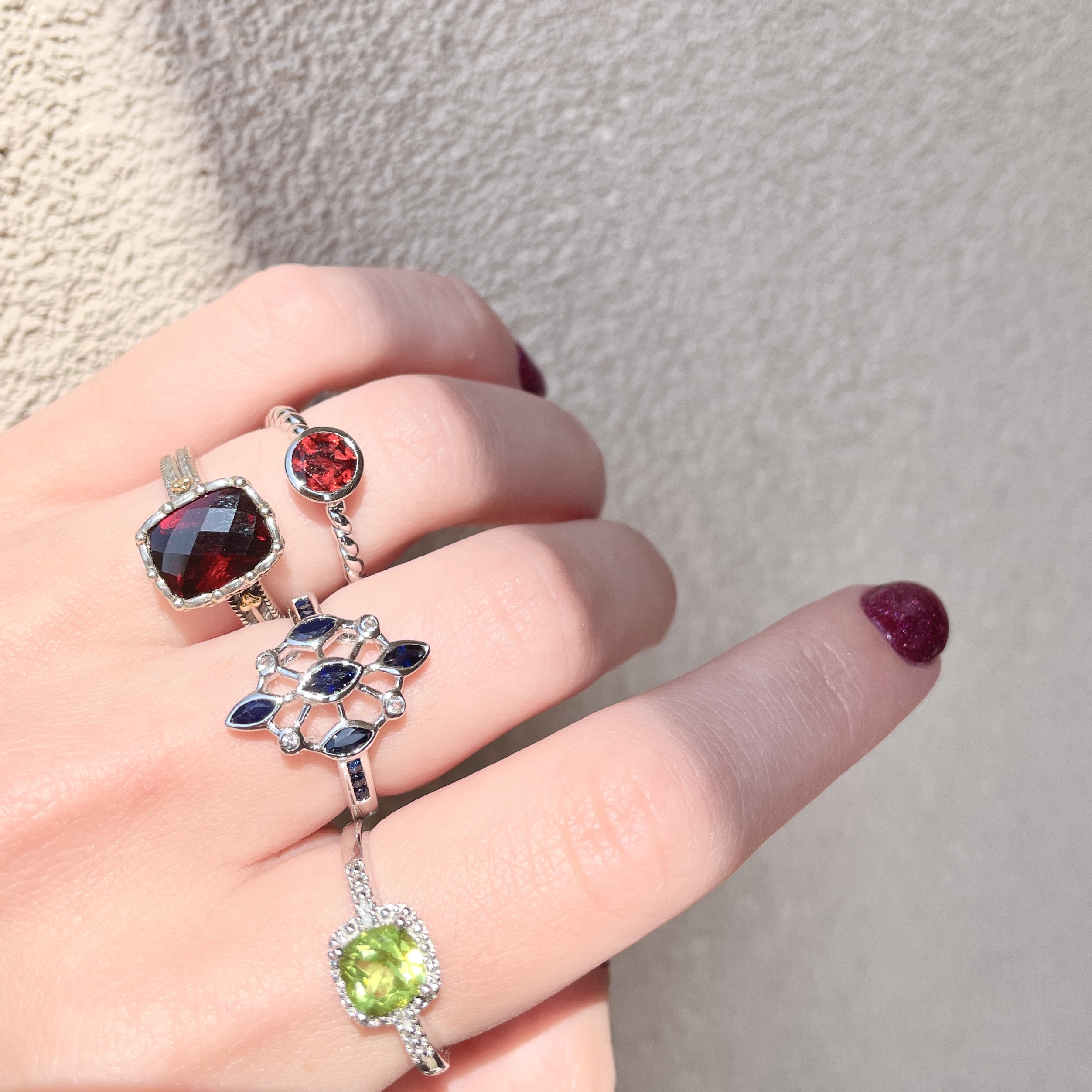 Sterling Silver Garnet Ring