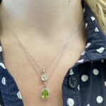 White Gold Green Amethyst Necklace