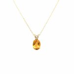 Yellow Gold Citrine and Diamond Necklace