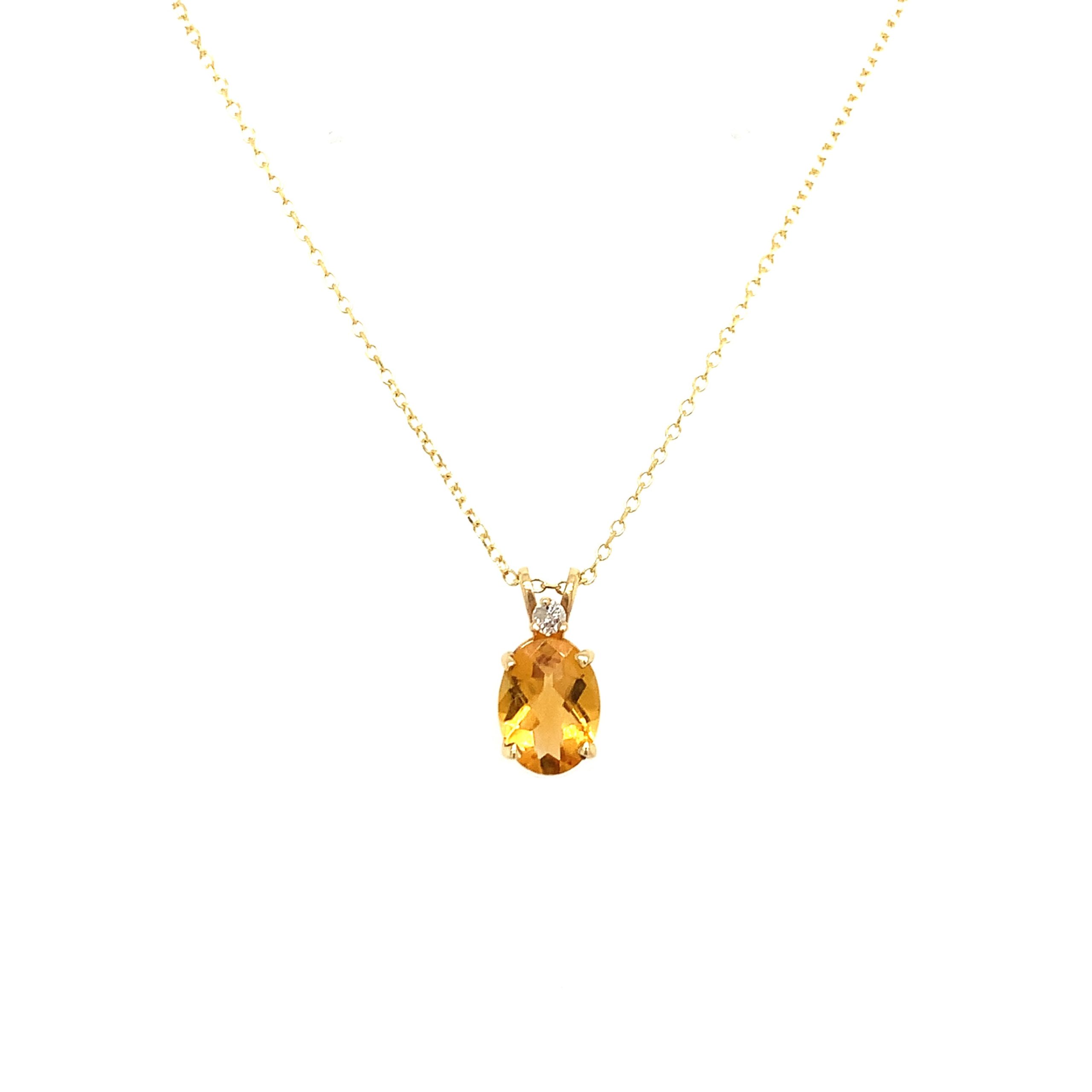 Yellow Gold Citrine Necklace