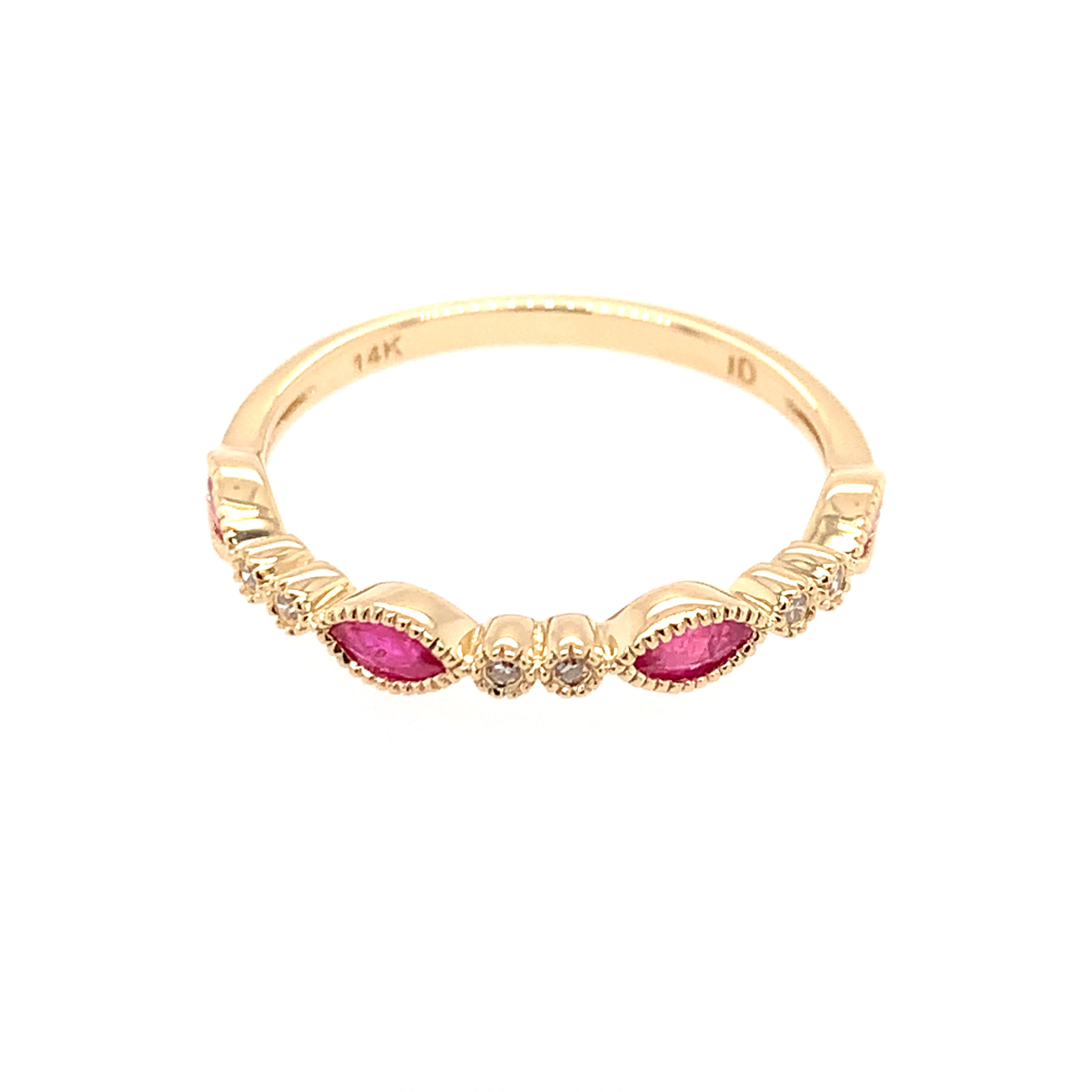 Yellow Gold Ruby Stackable