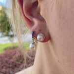 White Gold Pearl Earrings