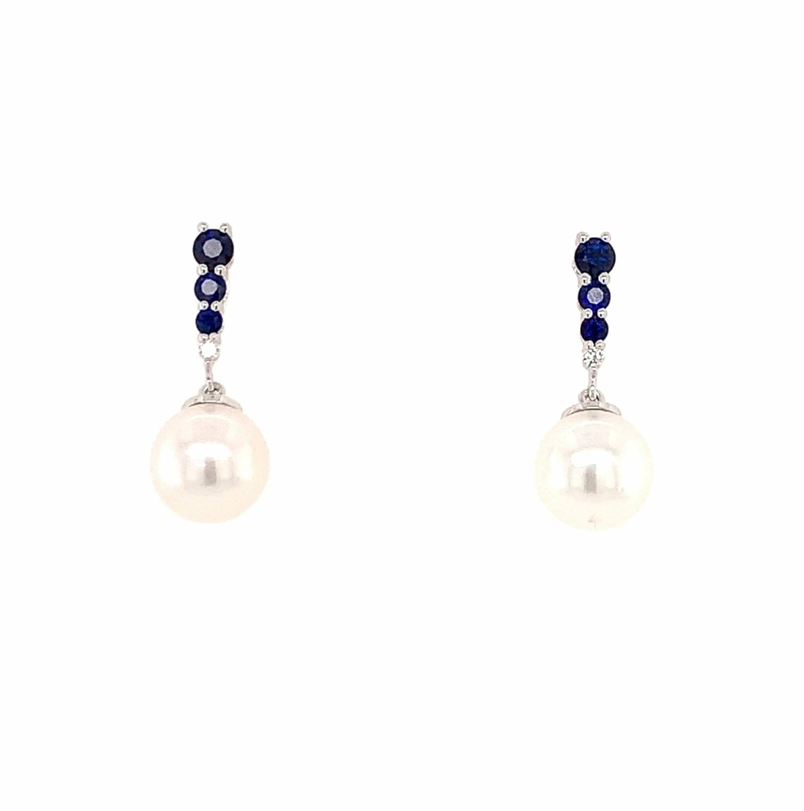 White Gold Pearl Earrings