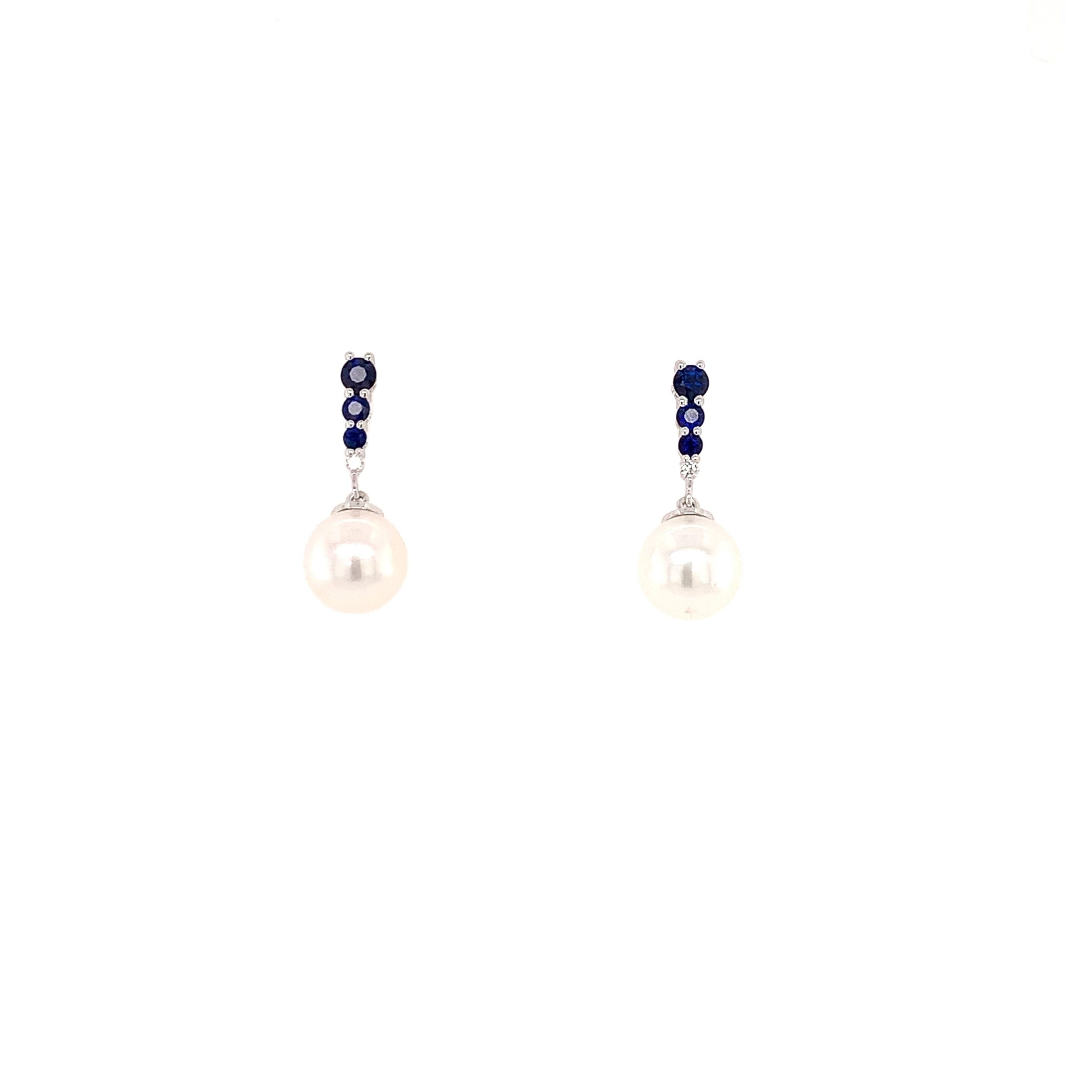 White Gold Pearl Earrings