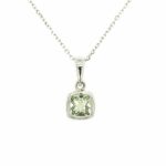 White Gold Green Amethyst Necklace