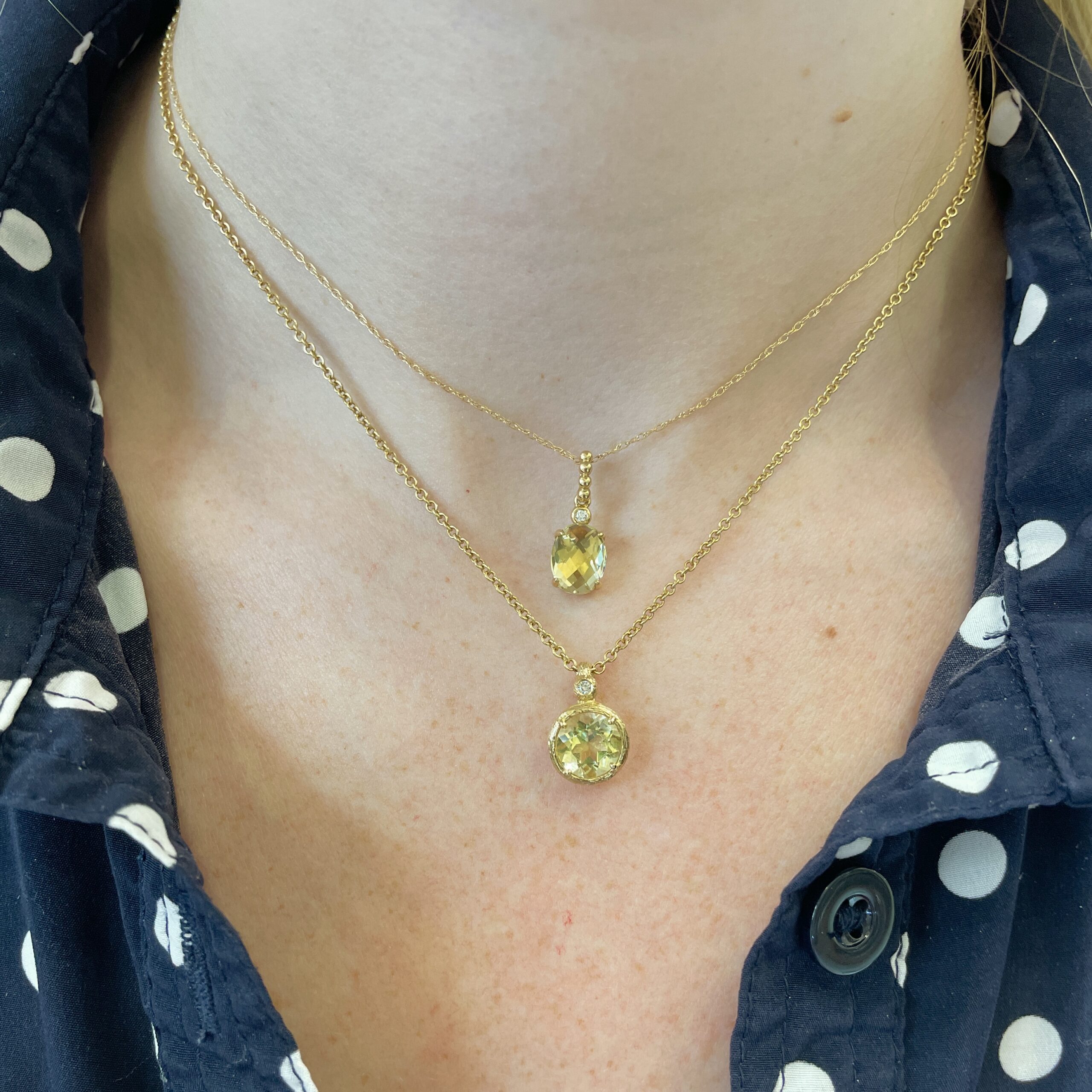 Yellow Gold Lemon Quartz Necklace