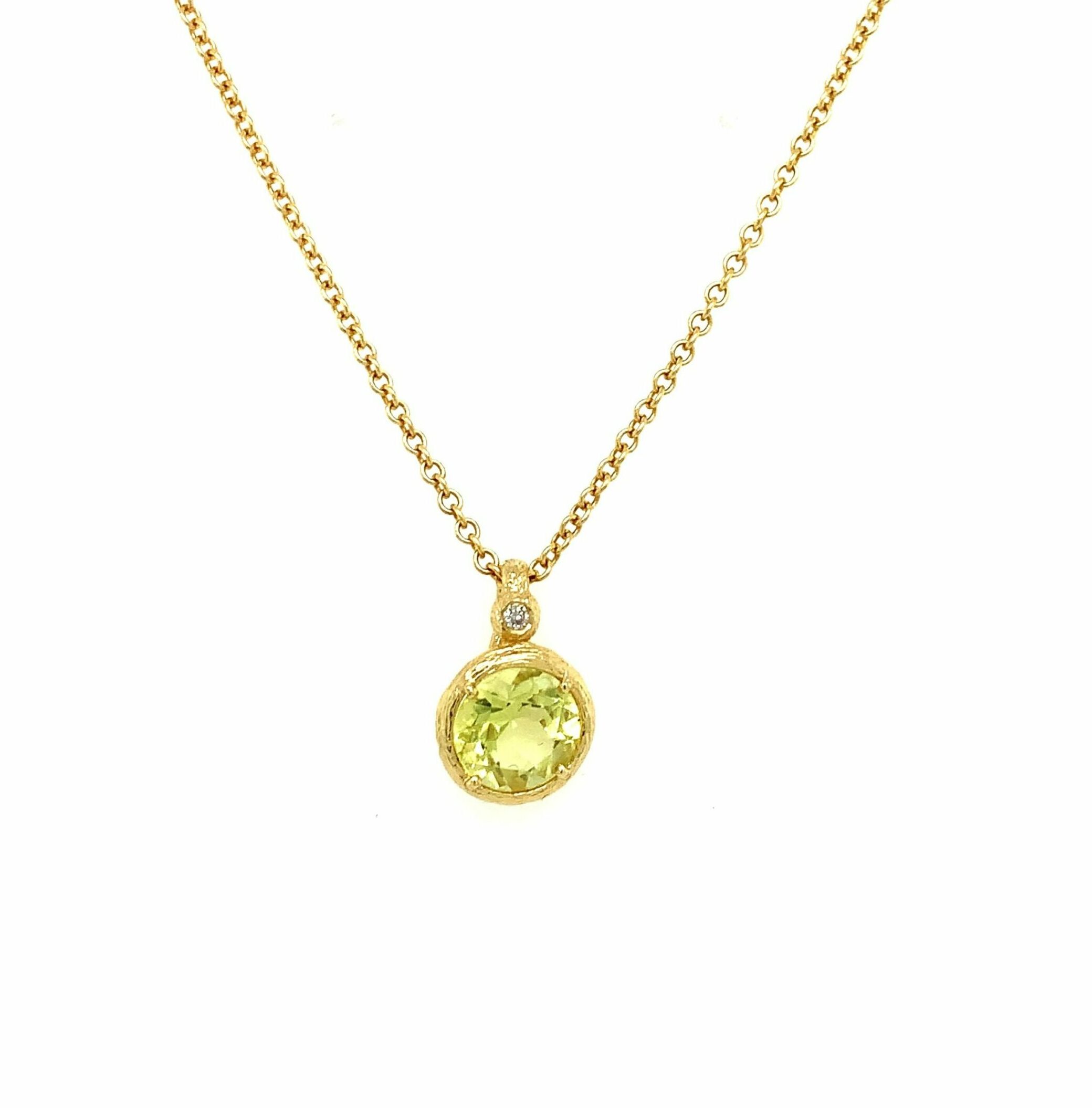 Yellow Gold Lemon Quartz Necklace