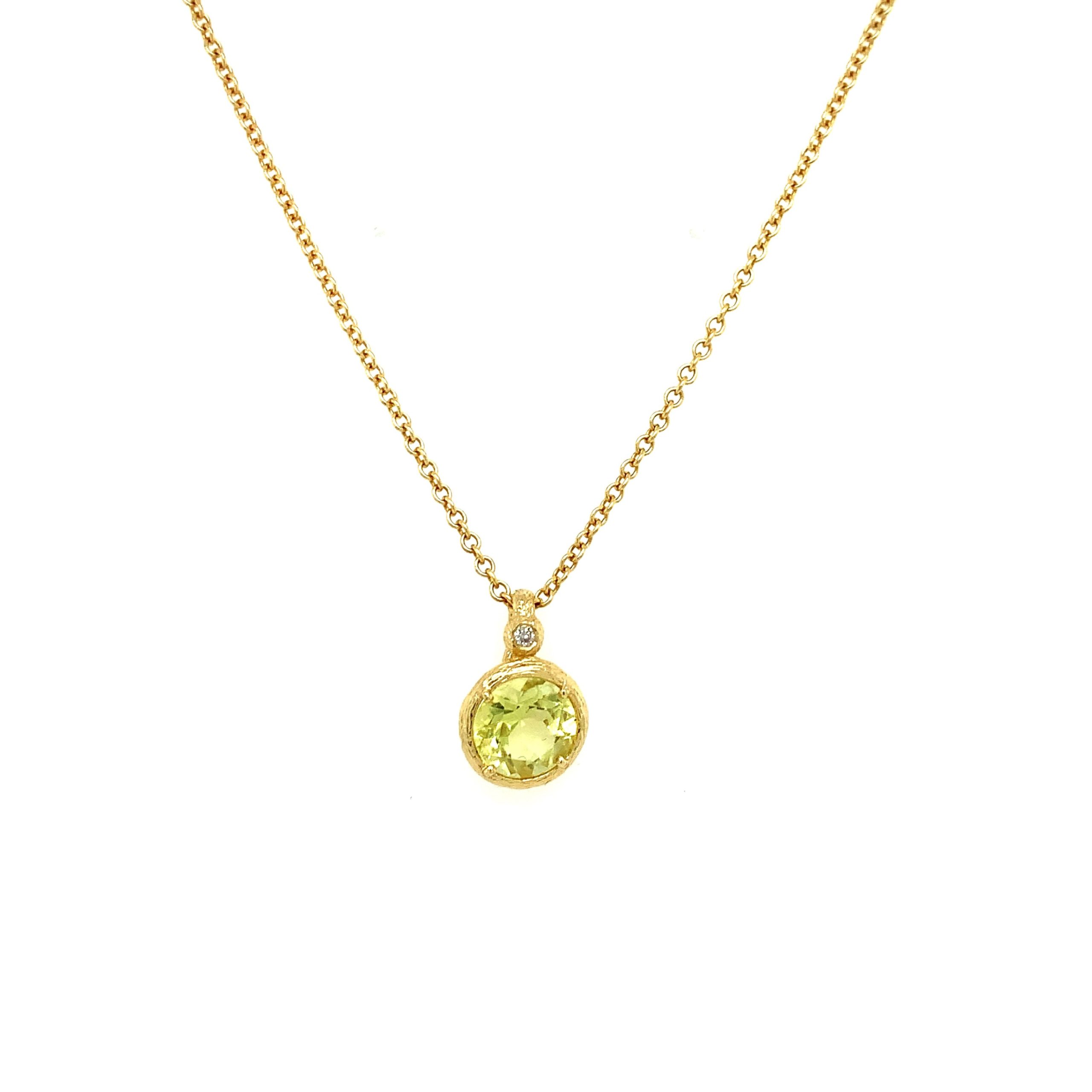 Yellow Gold Lemon Quartz Necklace