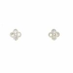 White Gold Diamond Clover Earrings