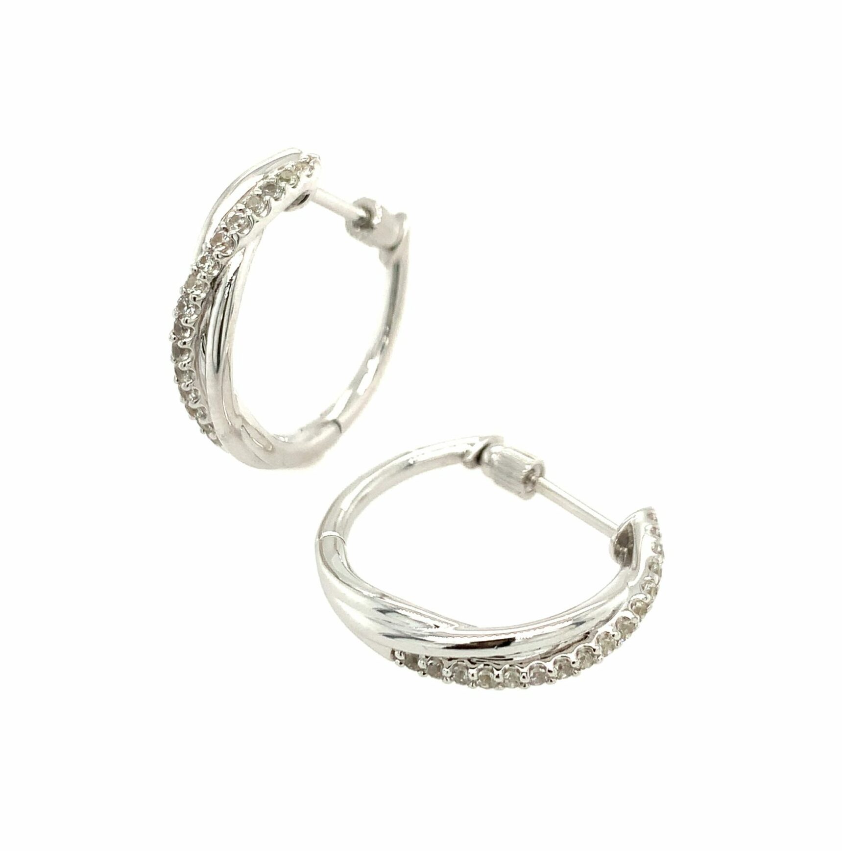 Sterling Silver White Sapphire Huggies