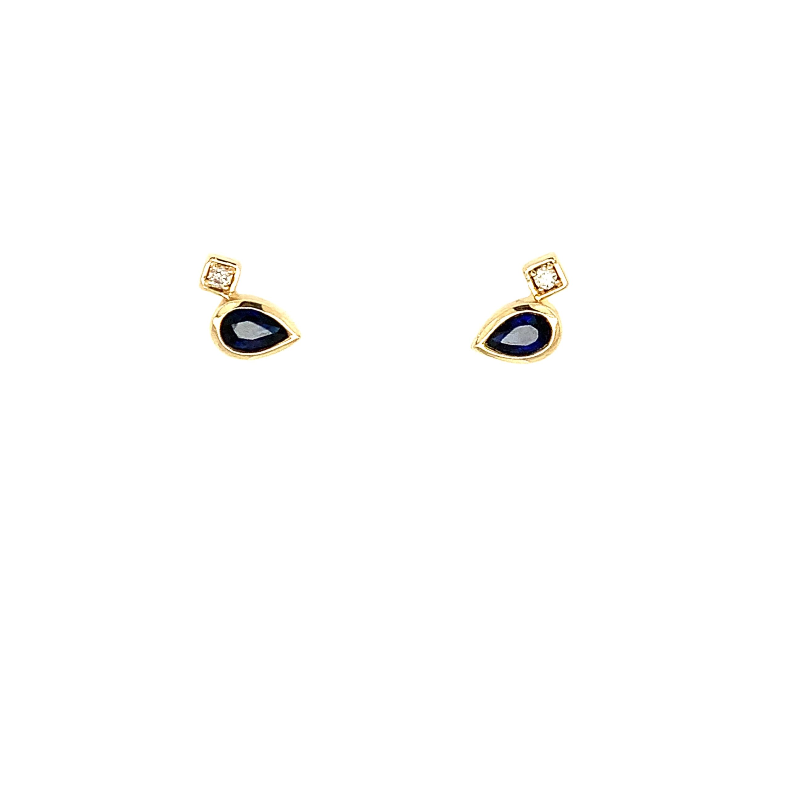 Yellow Gold Sapphire Earrings