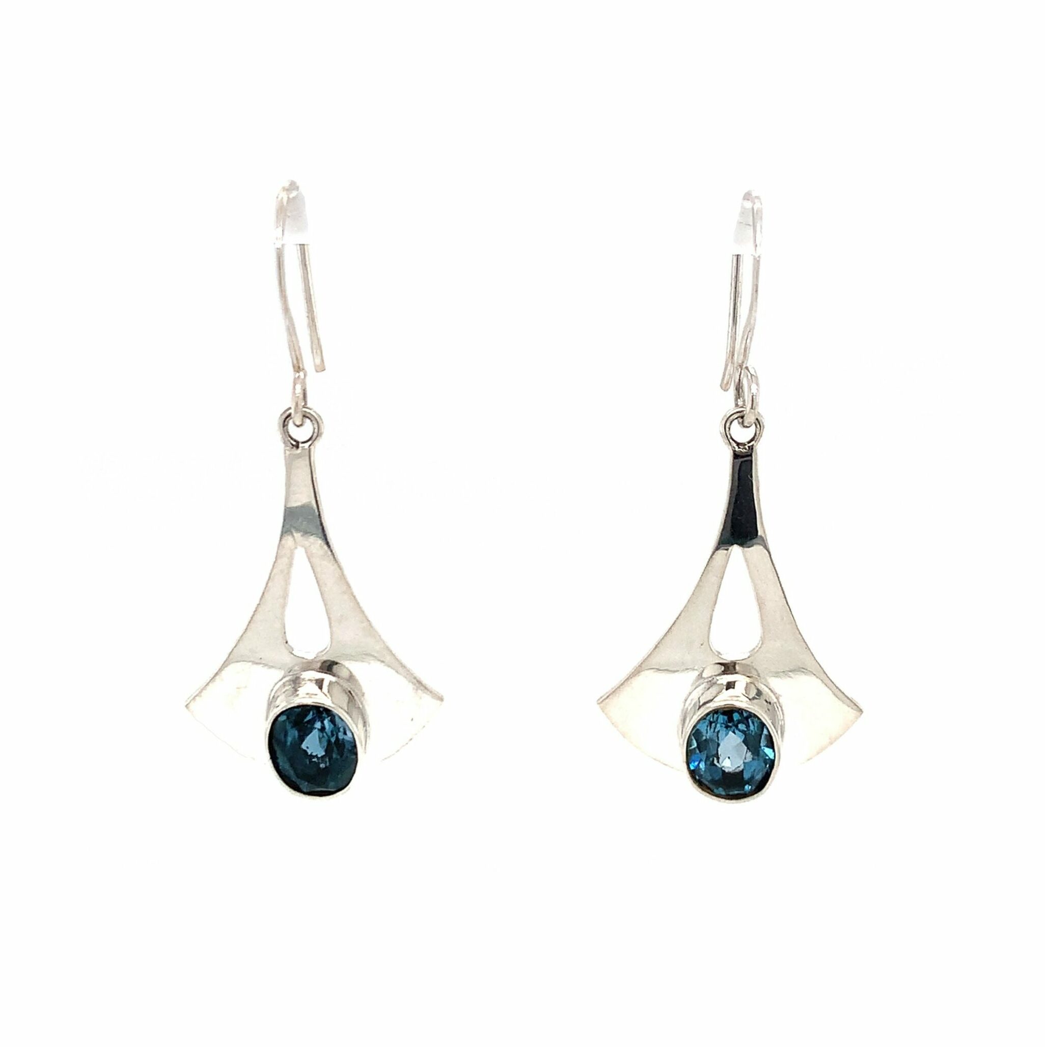 Sterling Silver Blue Topaz Earrings