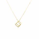 Yellow Gold 3-D Cube Necklace