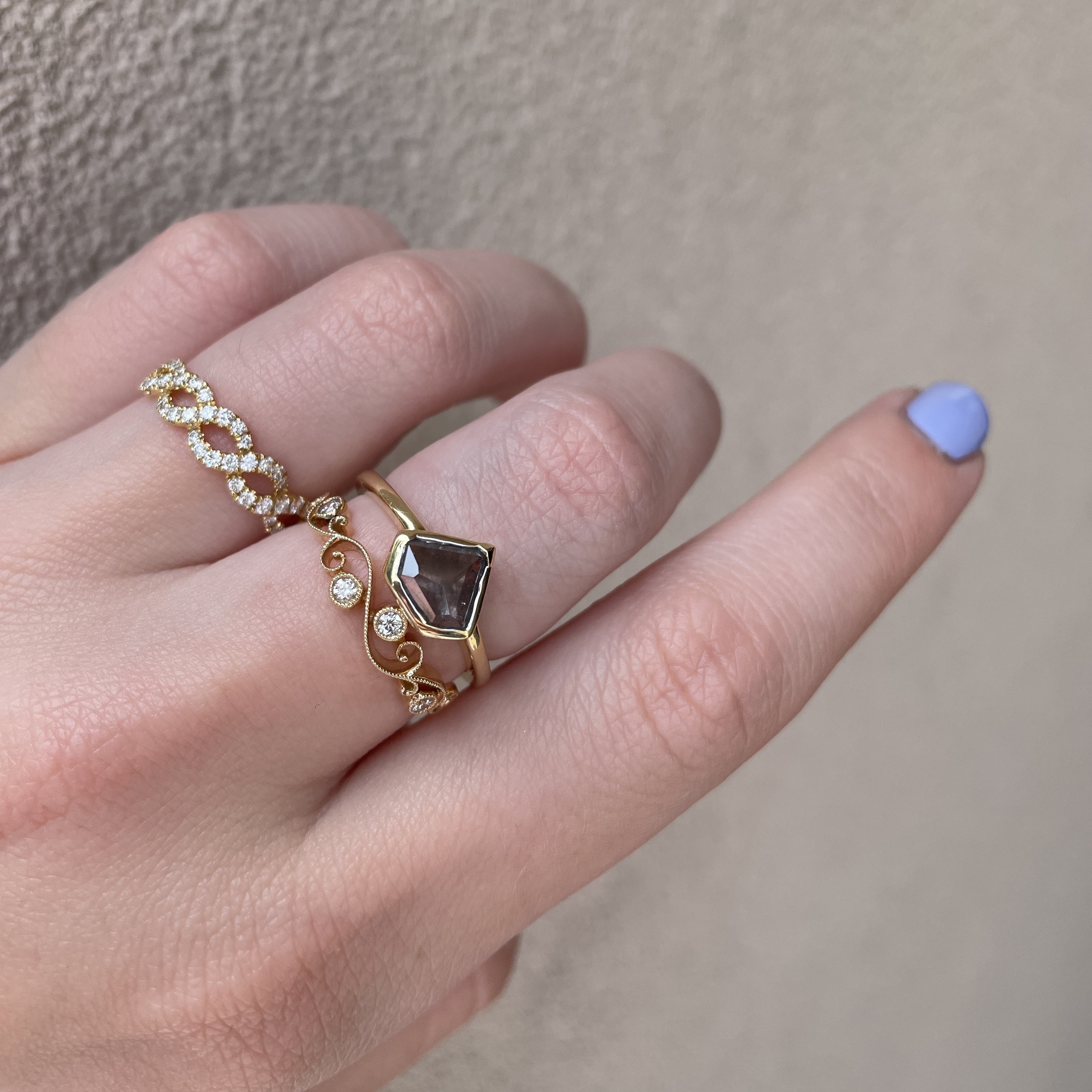Yellow Gold Diamond Twist Ring