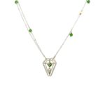 Estate: White Gold Three-Strand Emerald Necklace