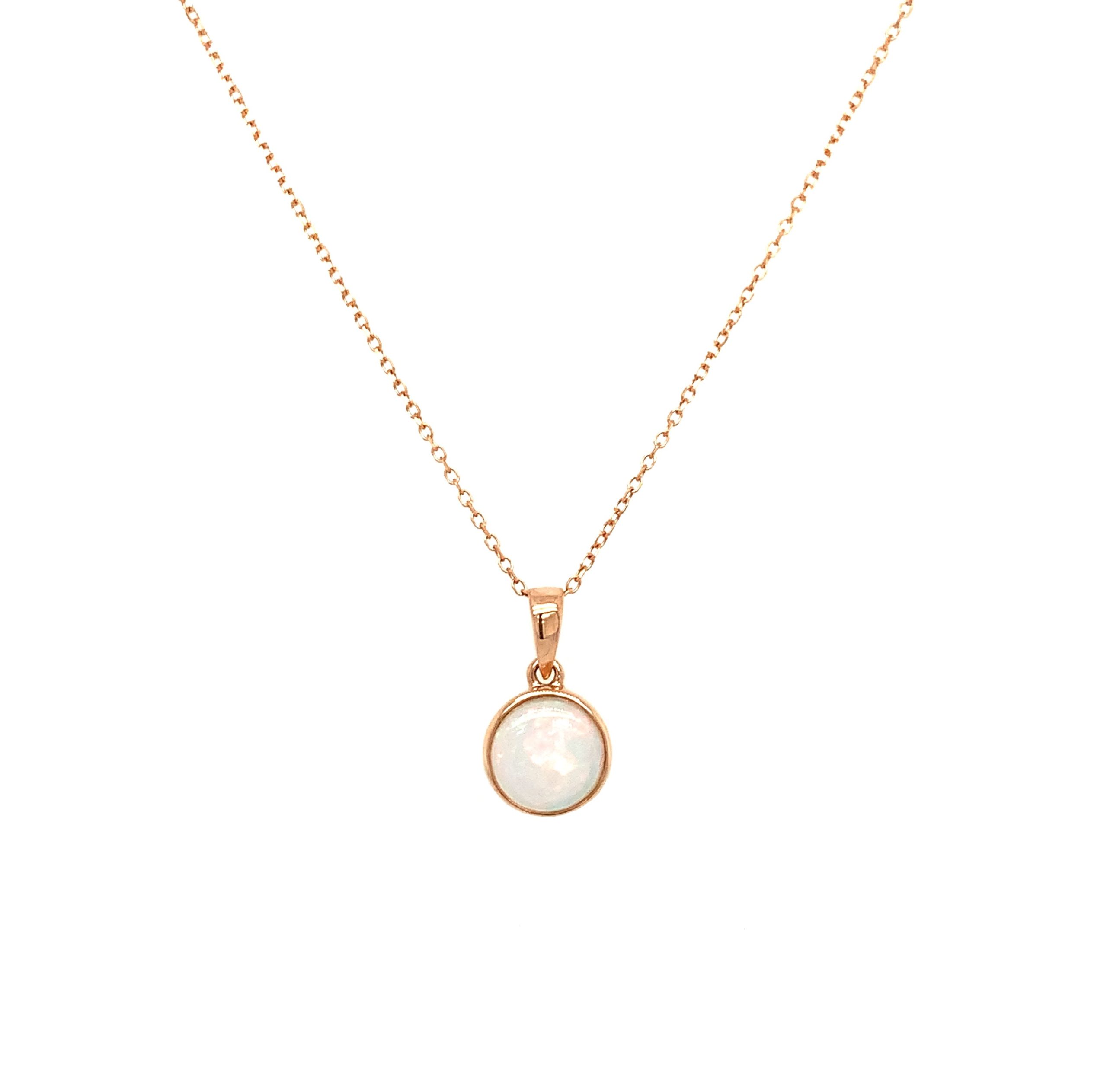 Rose Gold Opal Necklace