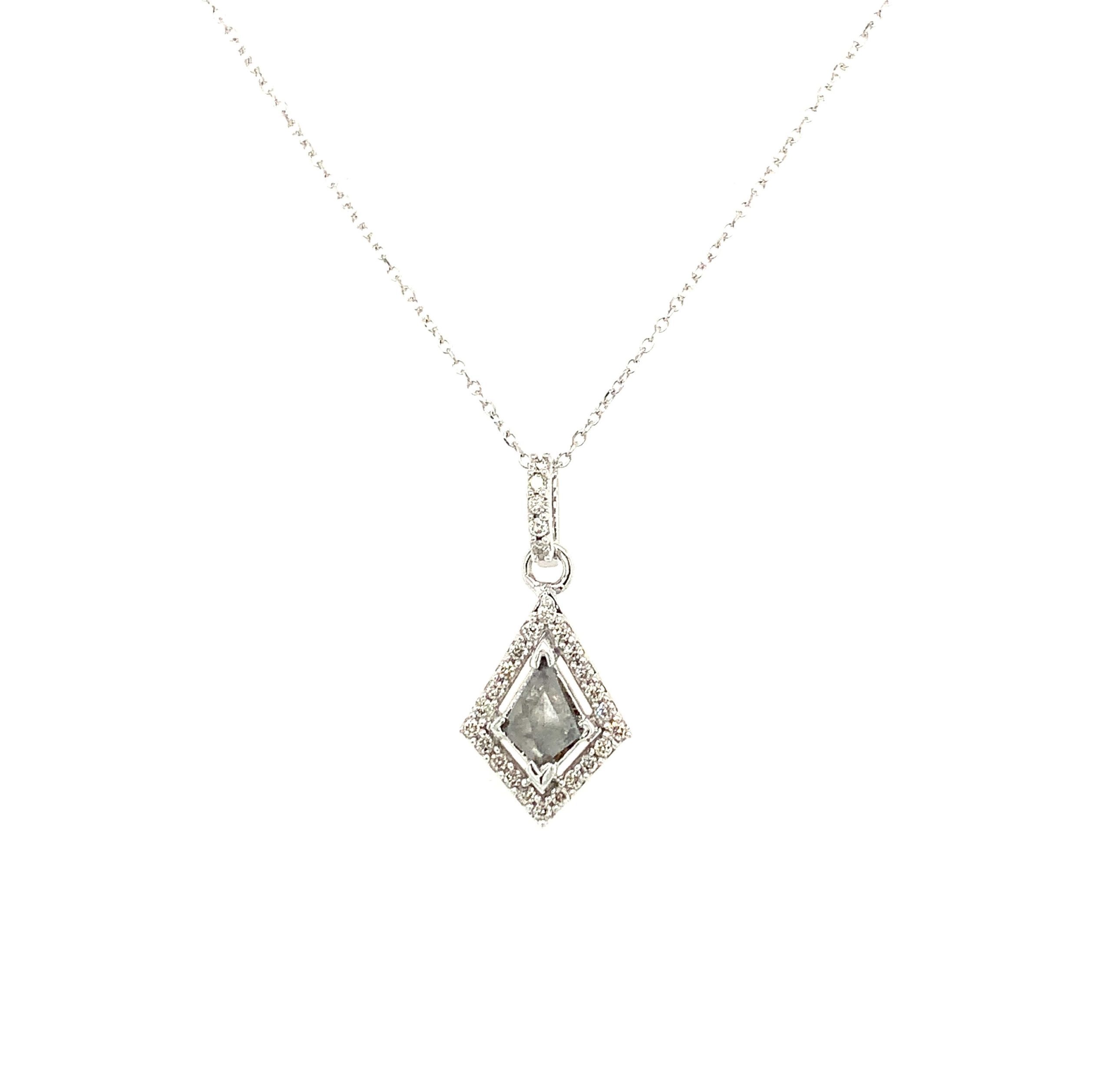 White Gold Salt & Pepper Diamond Necklace