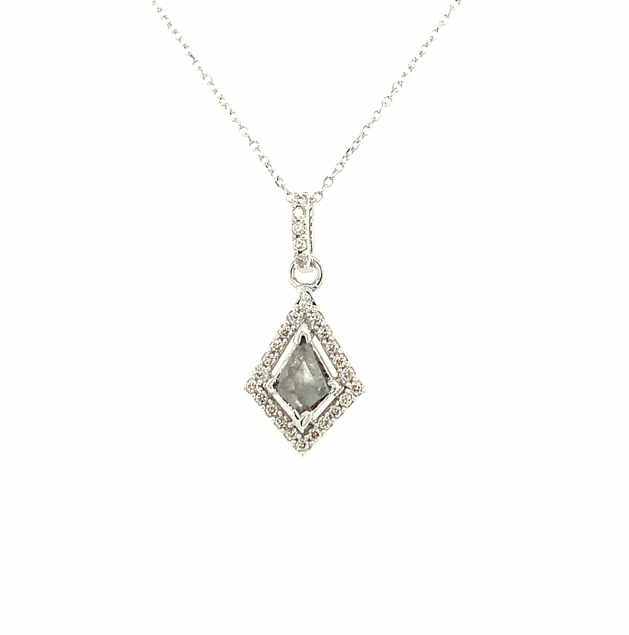White Gold Salt & Pepper Diamond Necklace