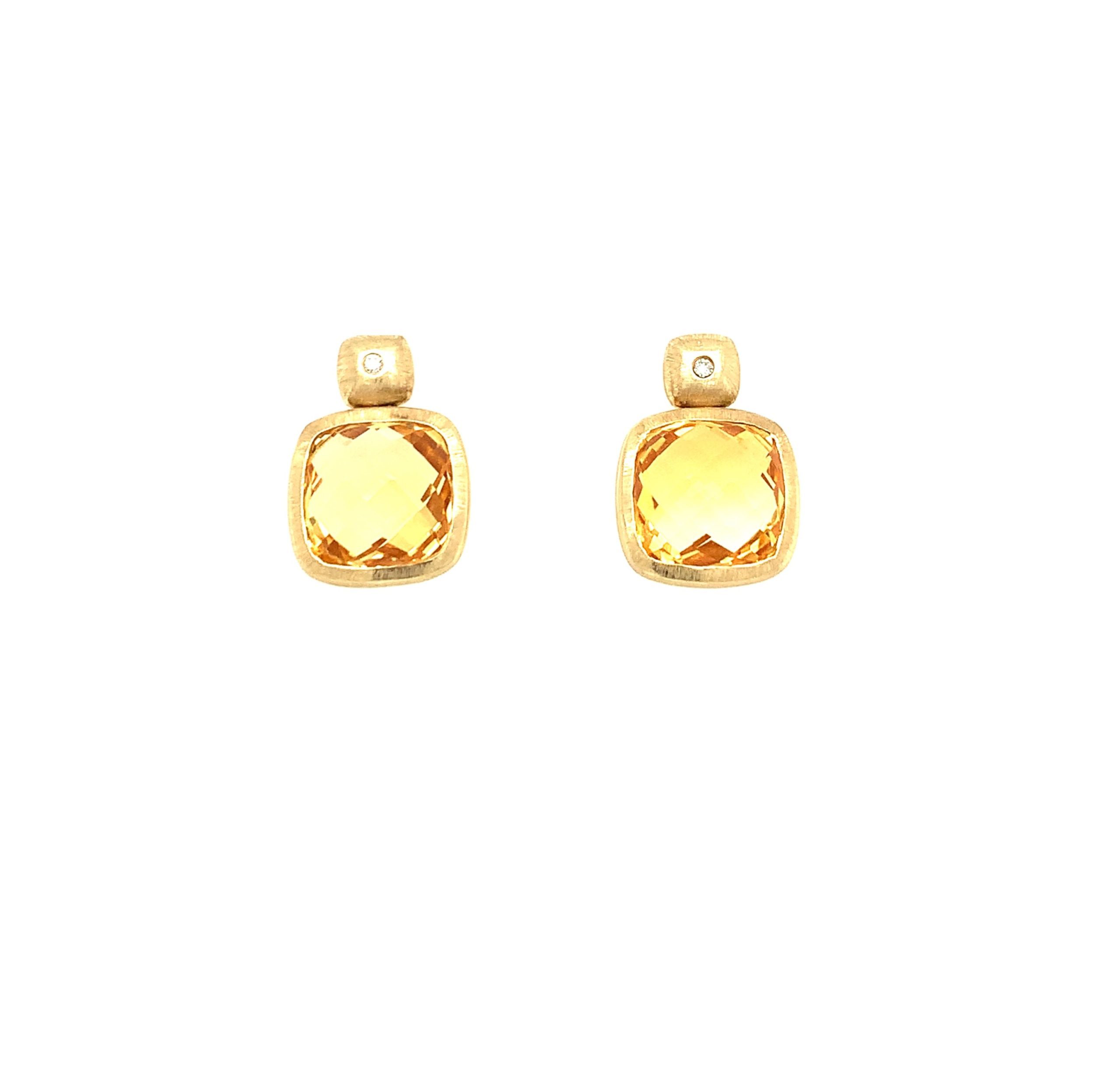 Yellow Gold Citrine Earrings