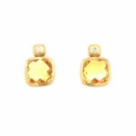 Yellow Gold Citrine Earrings