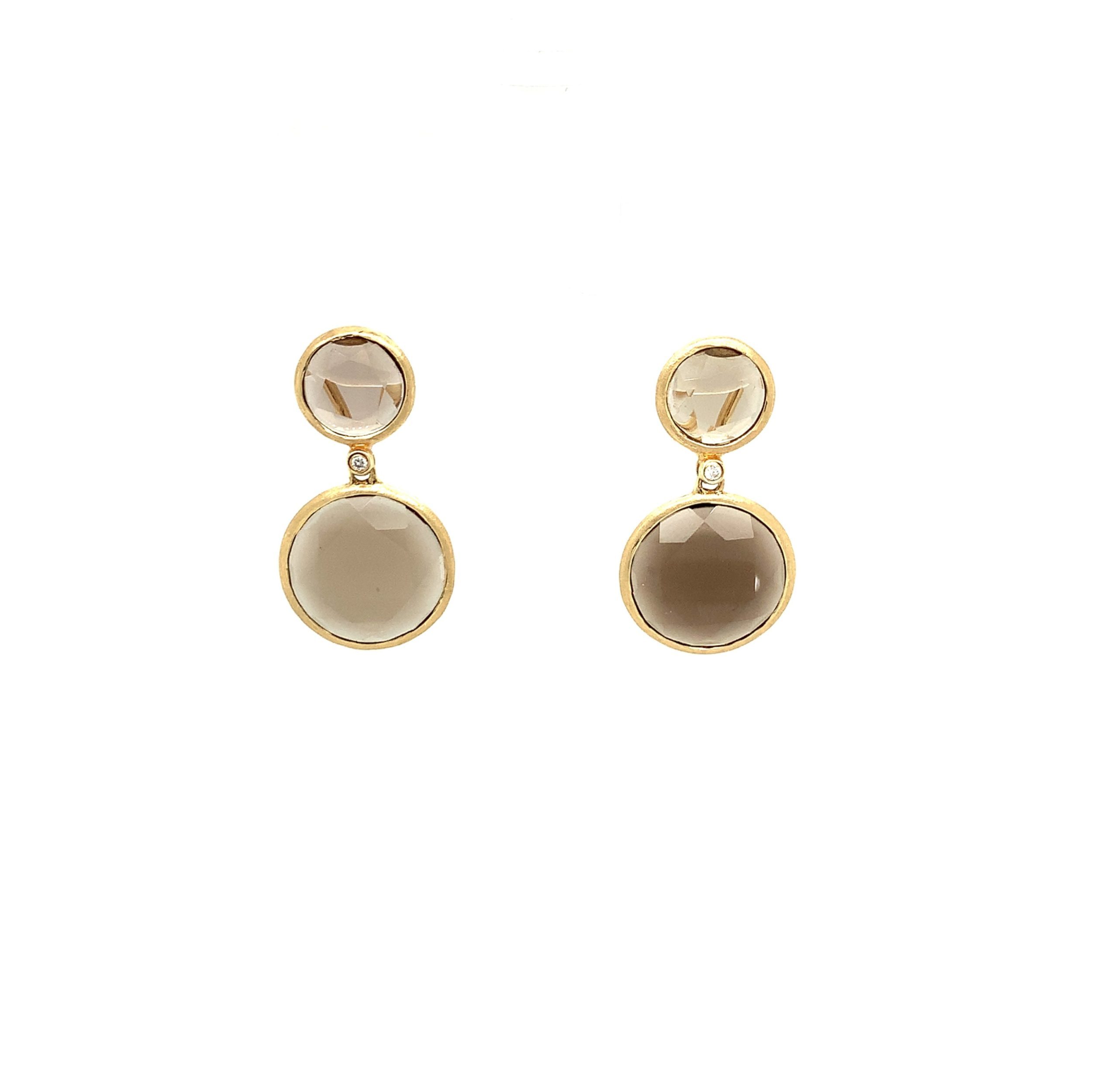 Yellow Gold Smoky Quartz Earrings