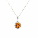 White Gold Citrine Necklace