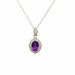 White Gold Amethyst Necklace