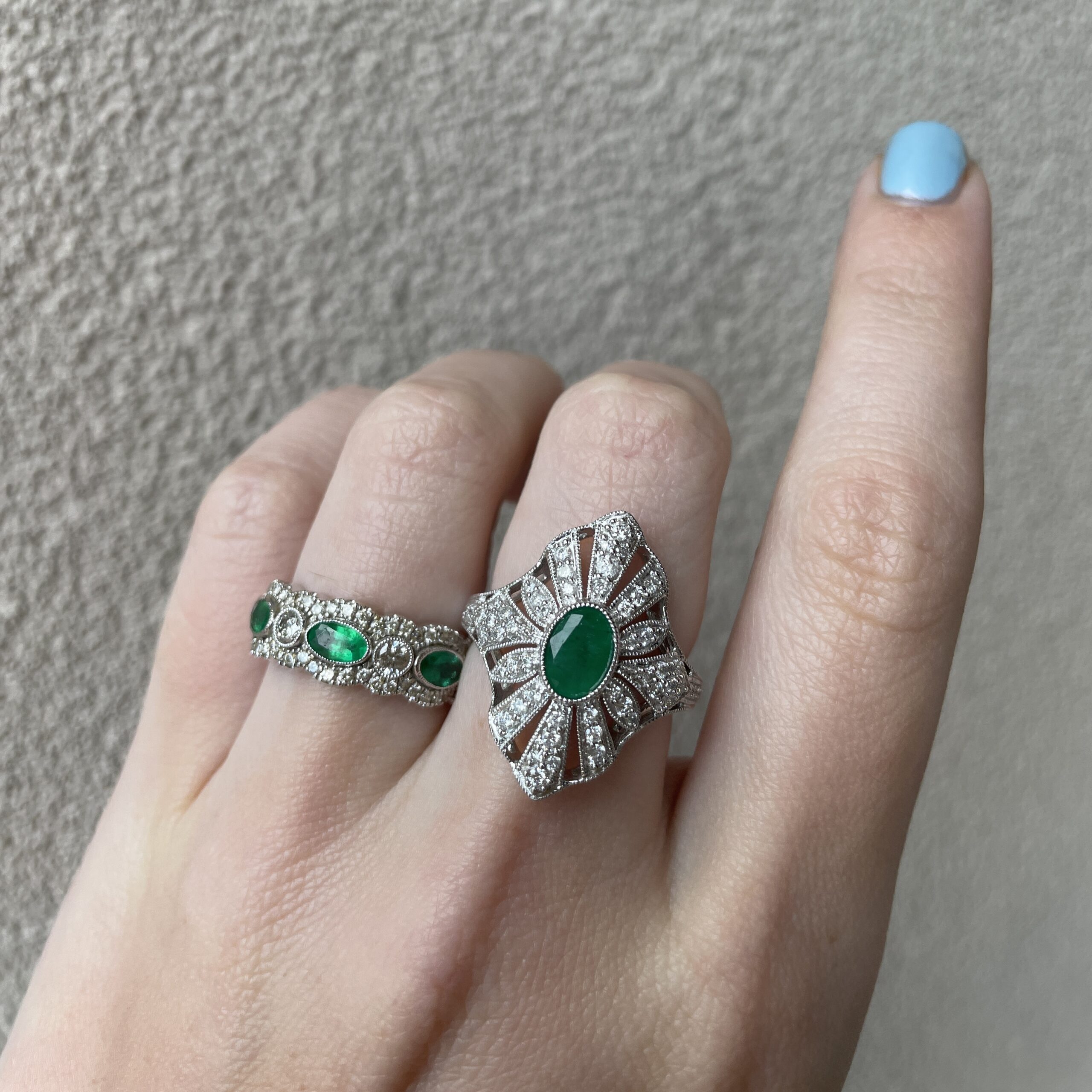 White Gold Emerald Ring