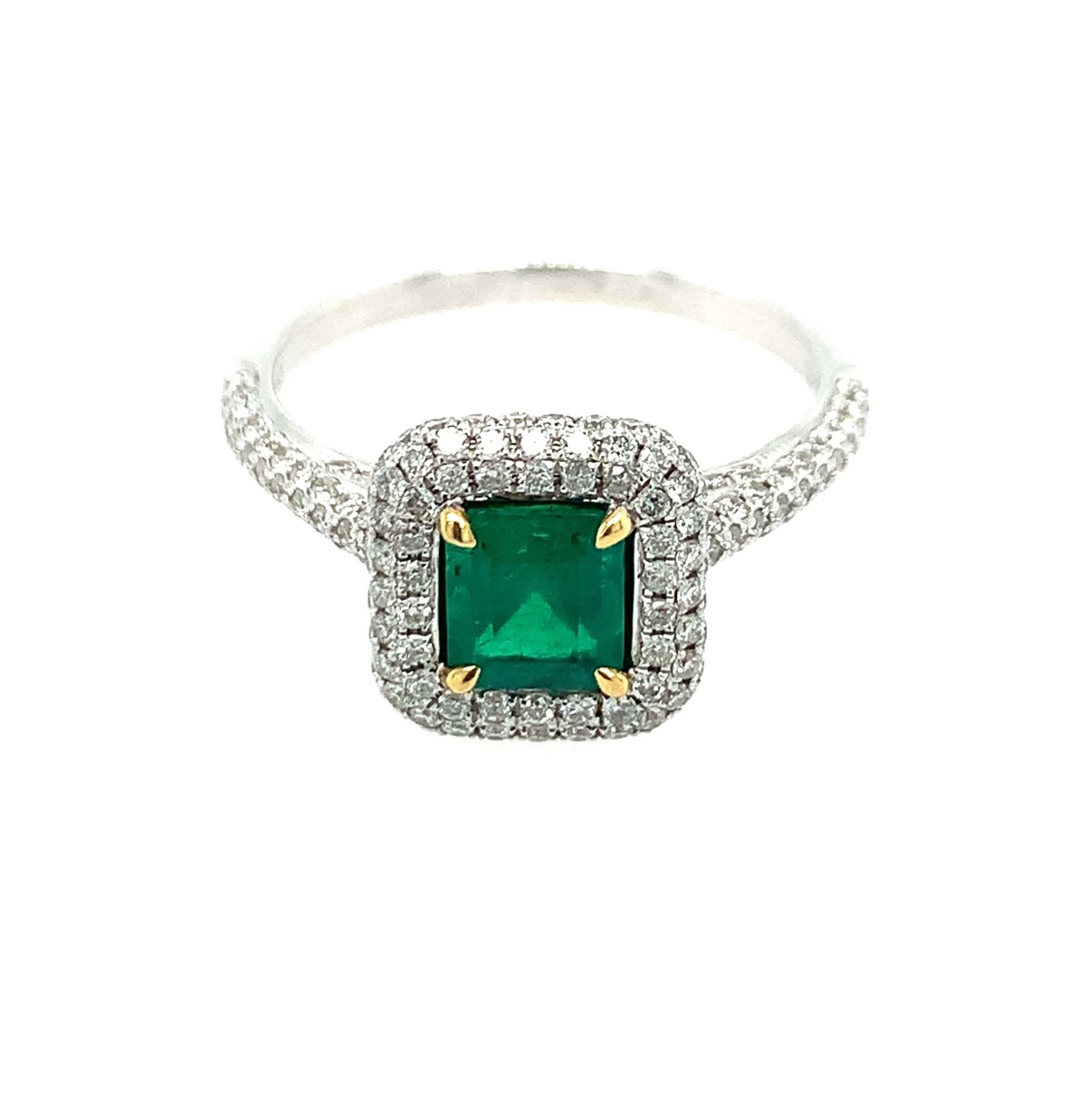 Two-Tone Emerald Ring