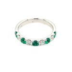 White Gold Emerald Band