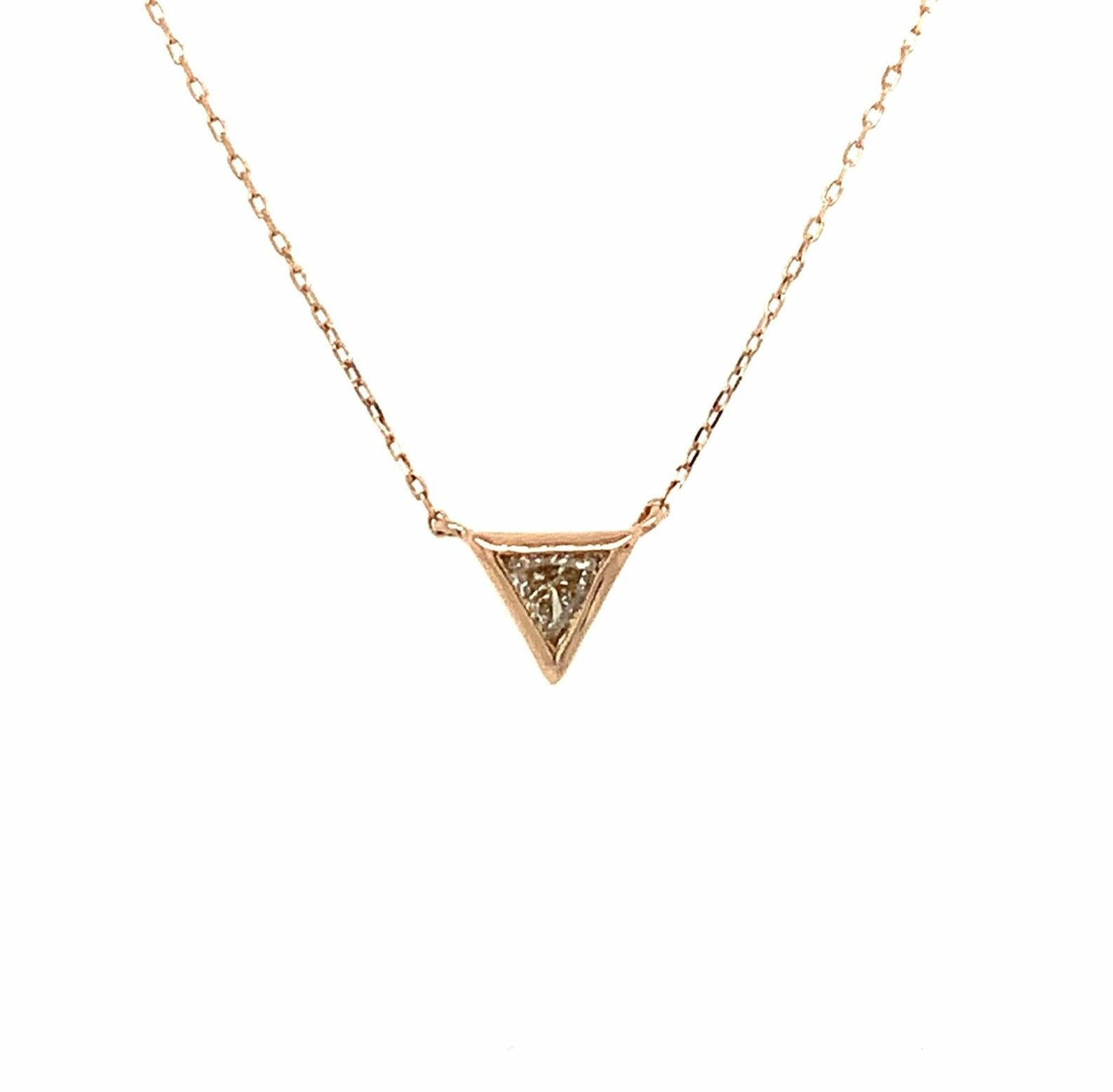 Rose Gold Diamond Triangle Necklace