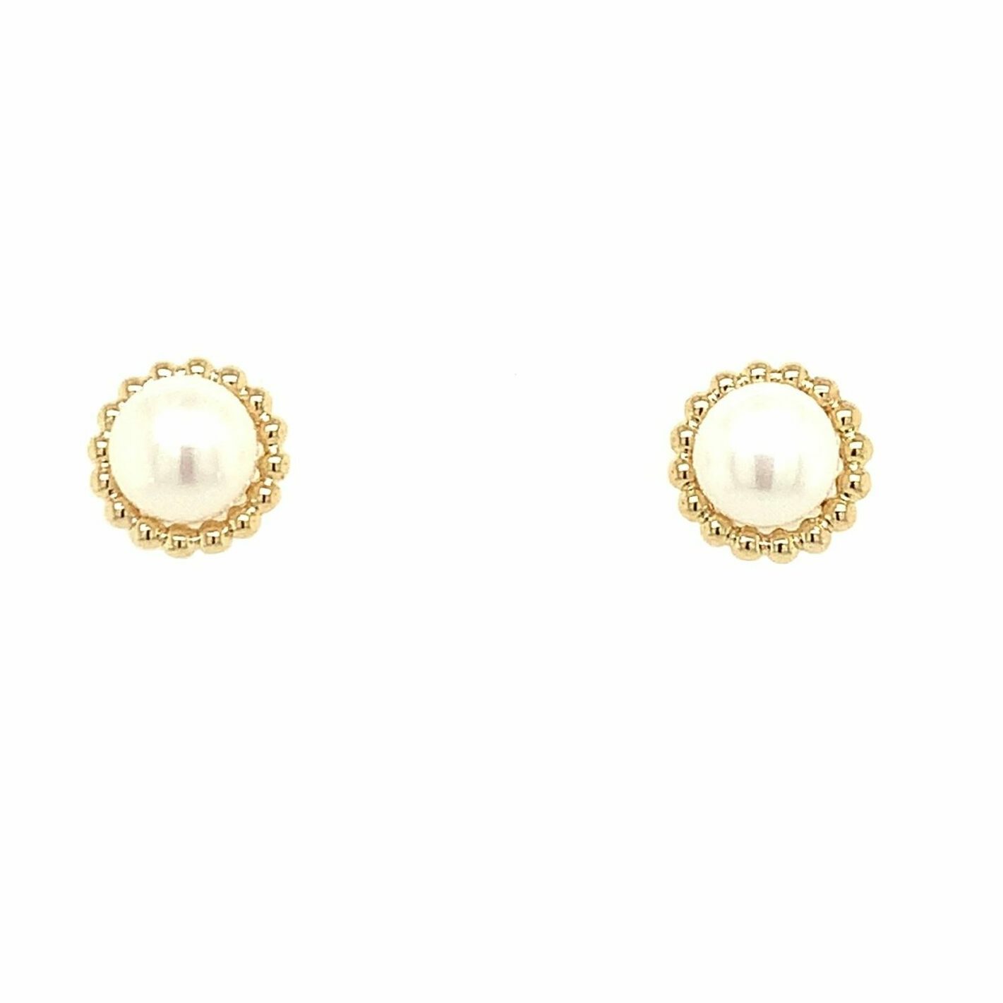 Yellow Gold Pearl Bujukan Earrings