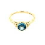 Yellow Gold Blue Topaz Ring