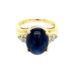 Estate: Yellow Gold Star Sapphire Ring