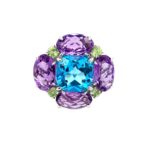 Sterling Silver Multi-Color Stone Ring