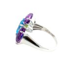 Sterling Silver Multi-Color Stone Ring