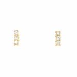 Yellow Gold Diamond Trio Earrings