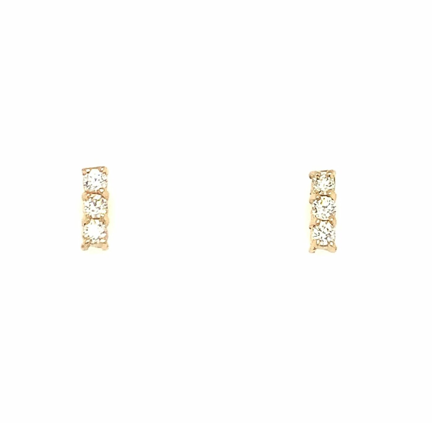 Yellow Gold Diamond Trio Earrings