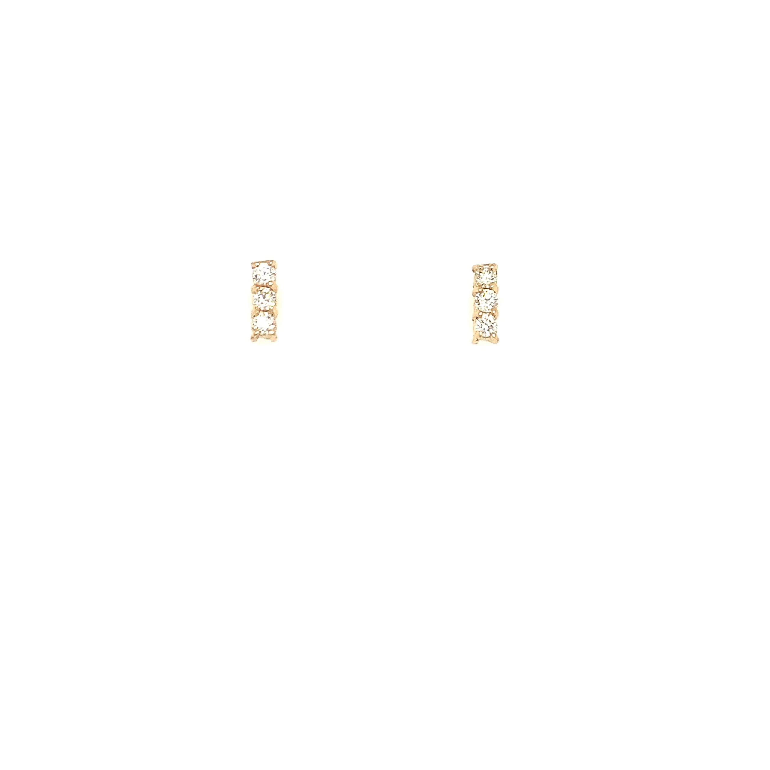 Yellow Gold Diamond Trio Earrings