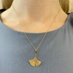 Yellow Gold Ginkgo Leaf Necklace
