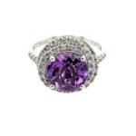 White Gold Amethyst Ring