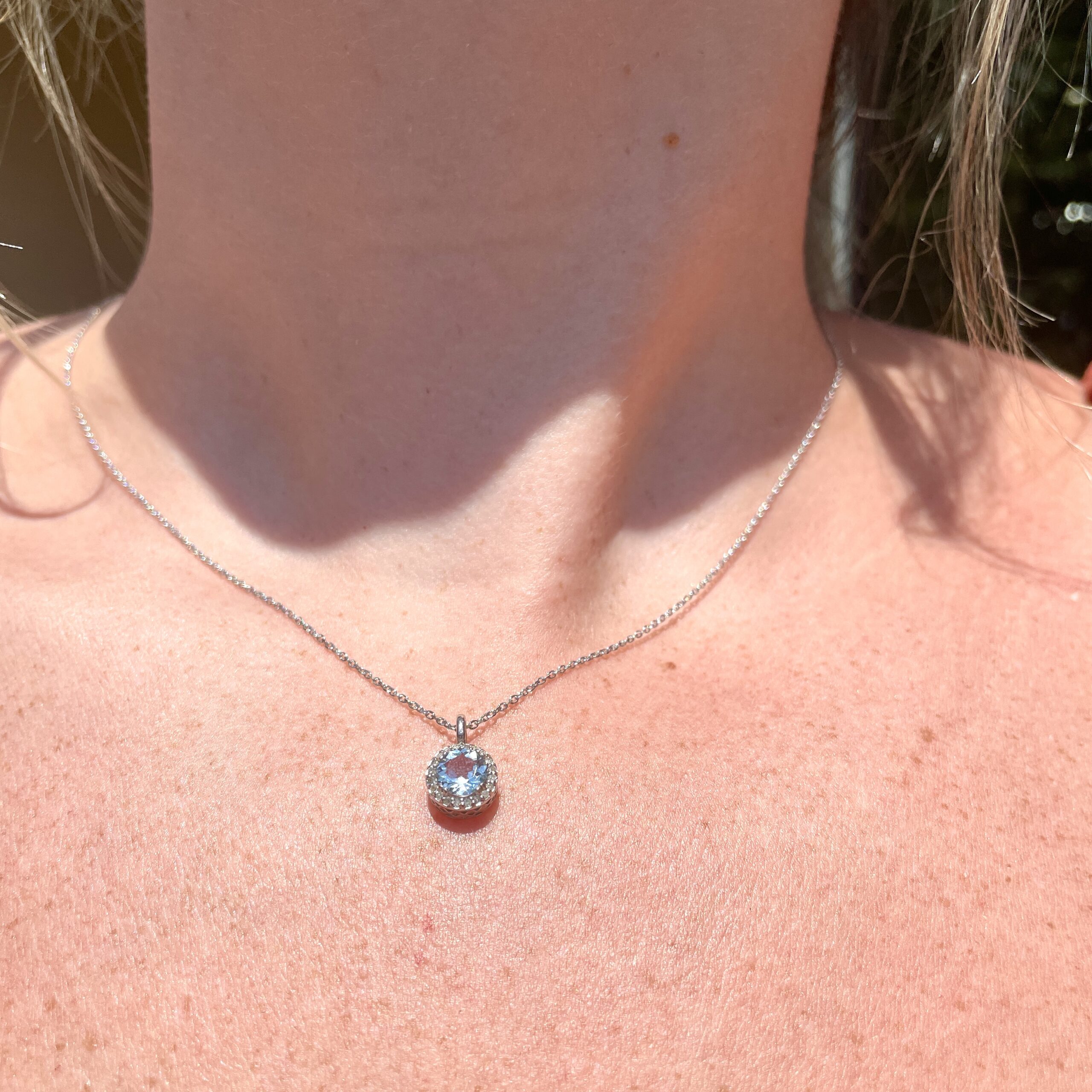 Sterling Silver Blue Topaz Necklace