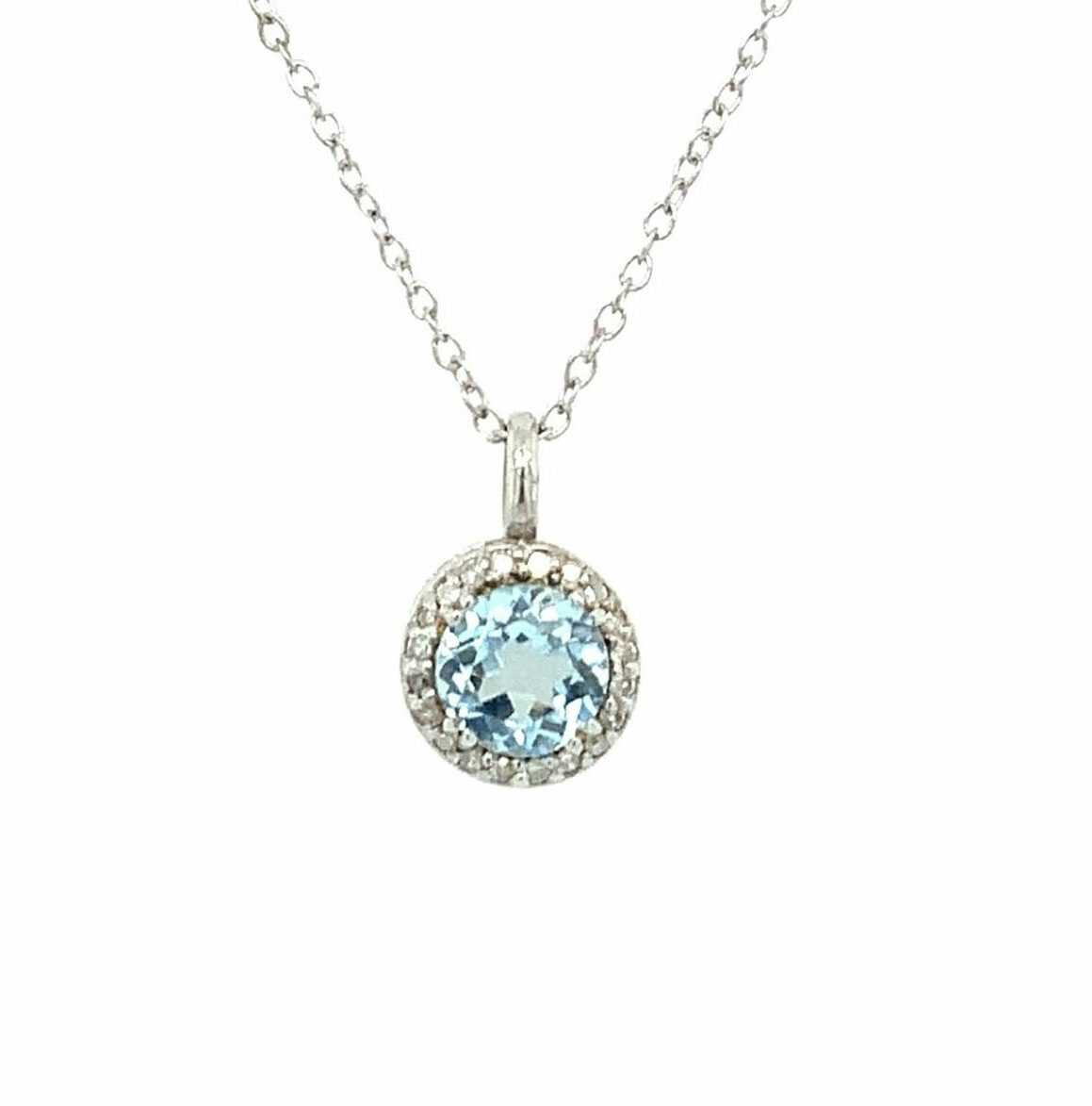 Sterling Silver Blue Topaz Necklace