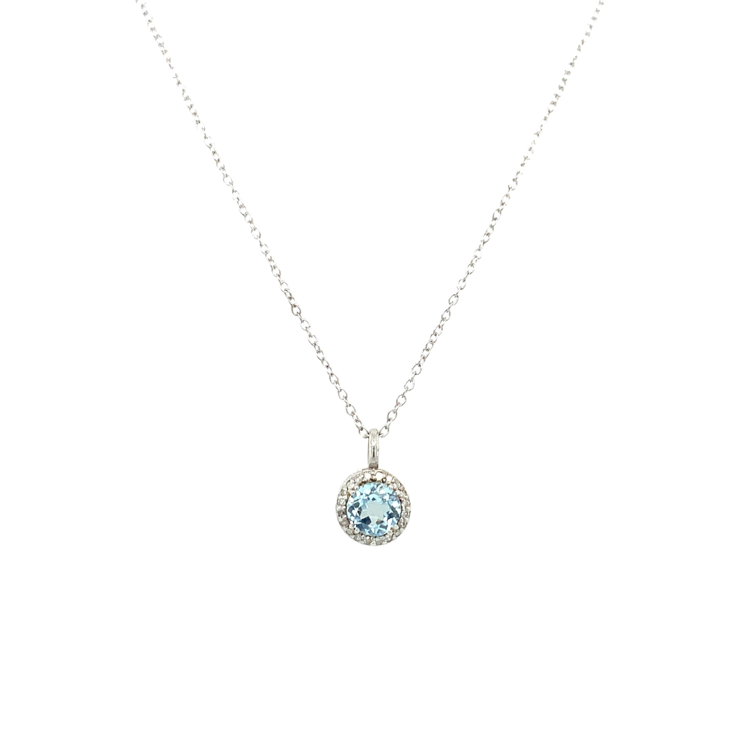 Sterling Silver Blue Topaz Necklace