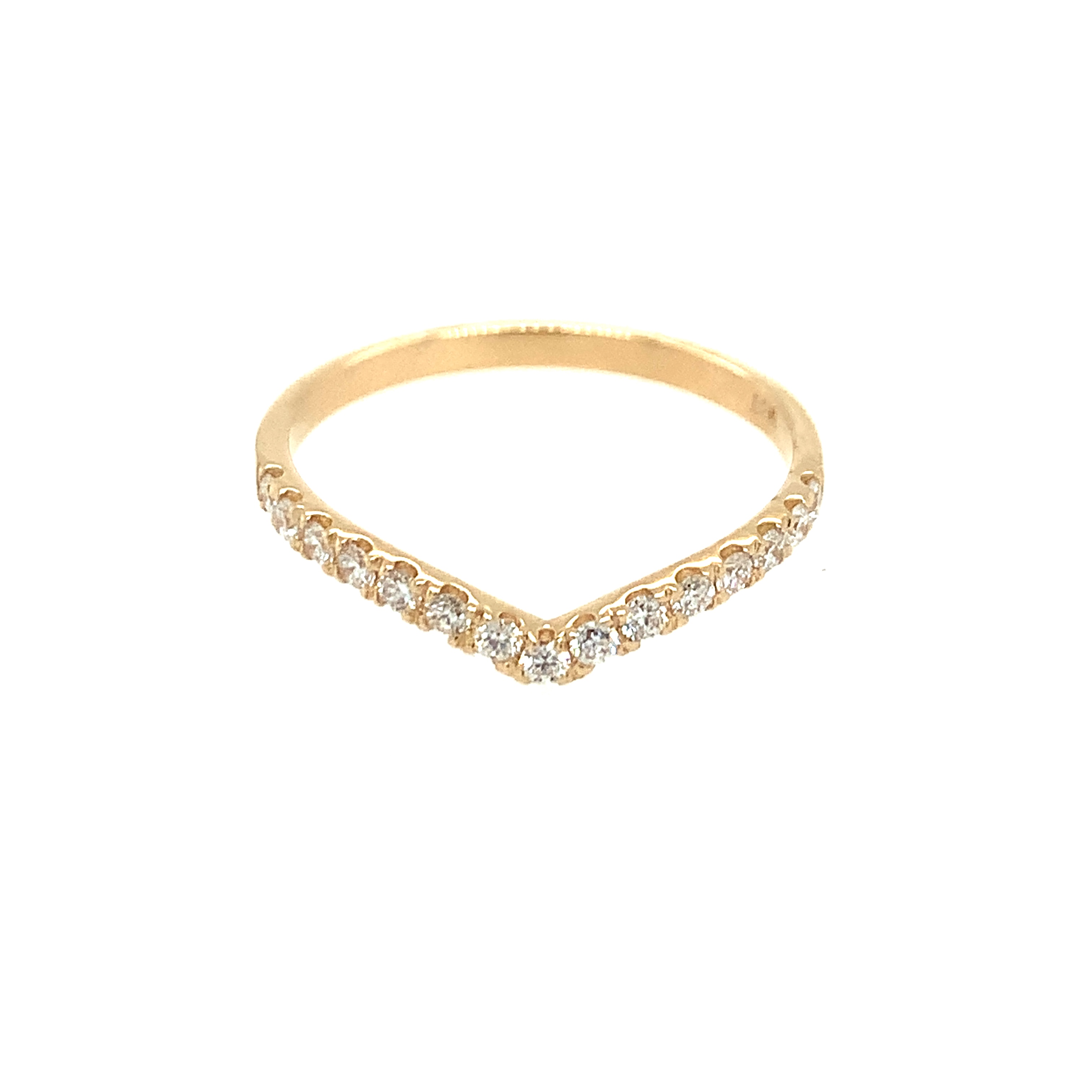 Yellow Gold Diamond Contour Band