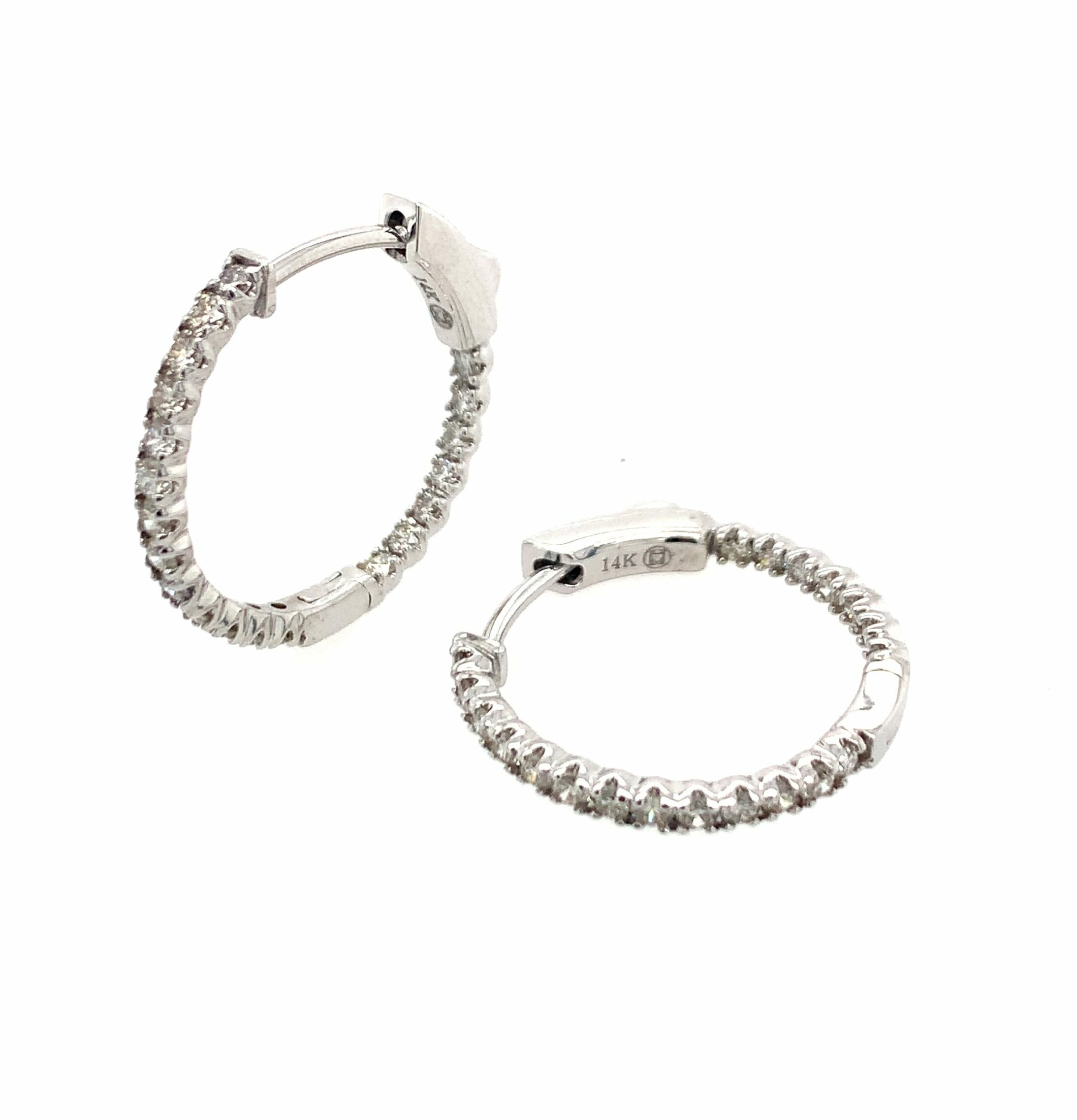 White Gold Diamond Hoops