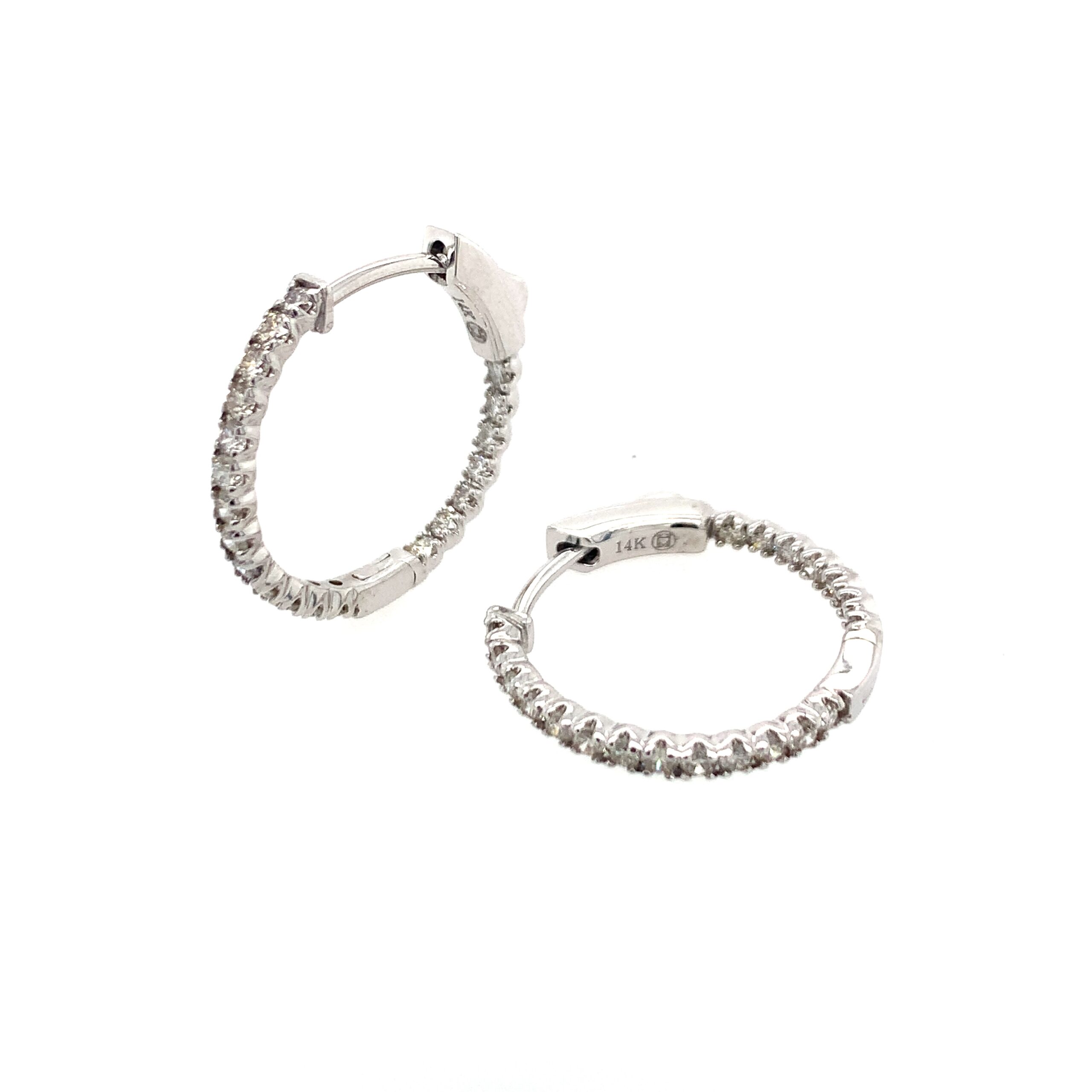 White Gold Diamond Hoops