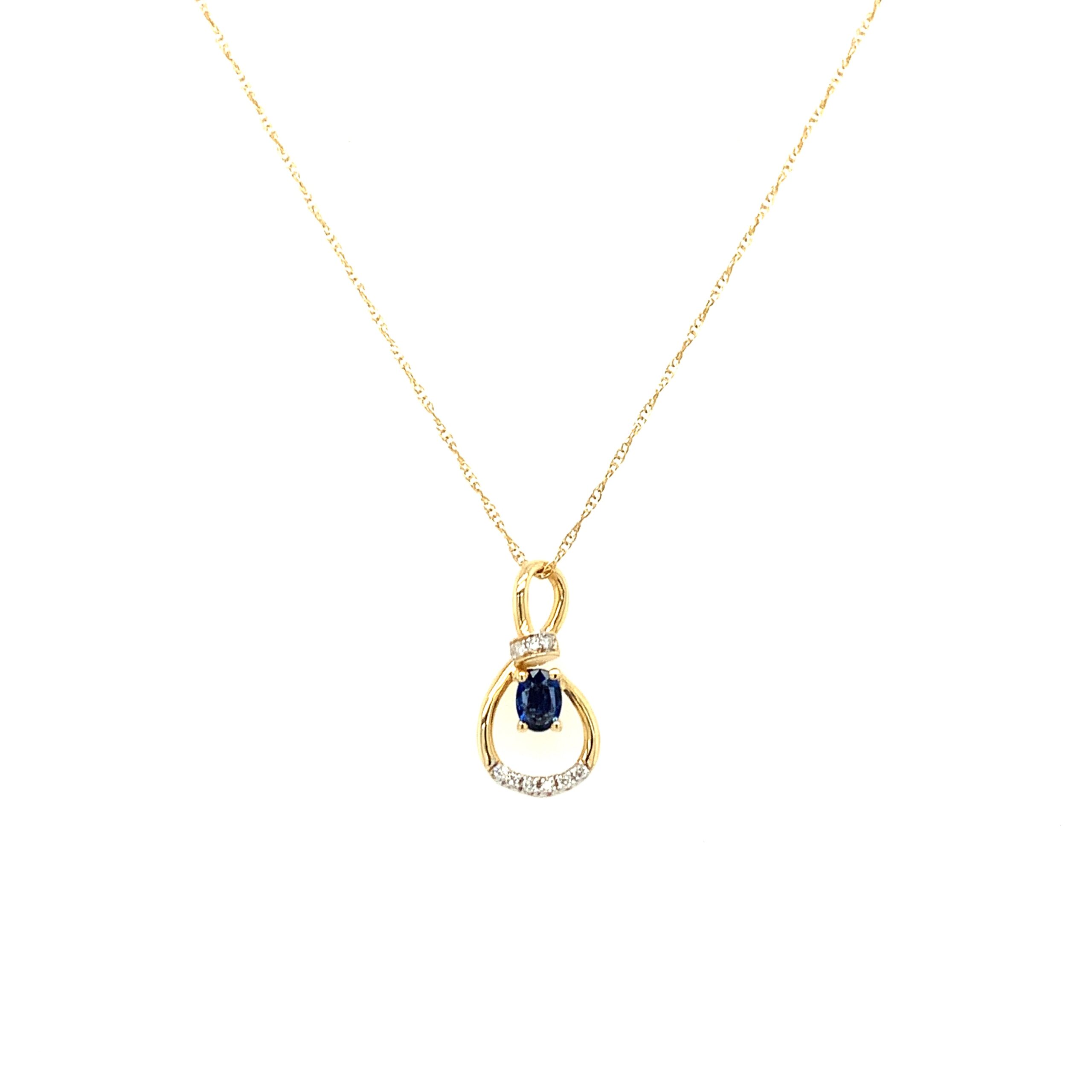 Yellow Gold Sapphire Necklace