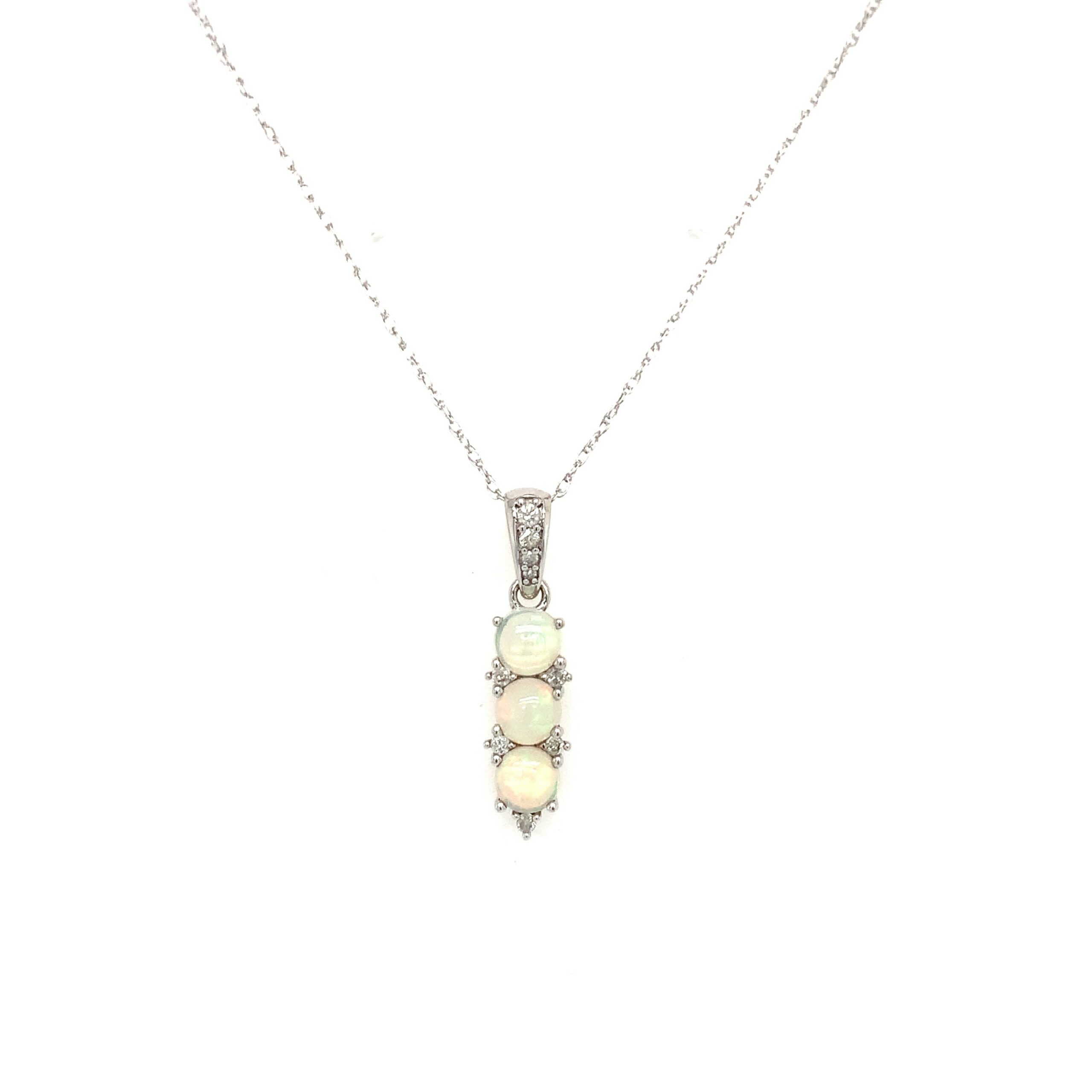 White Gold Opal Necklace