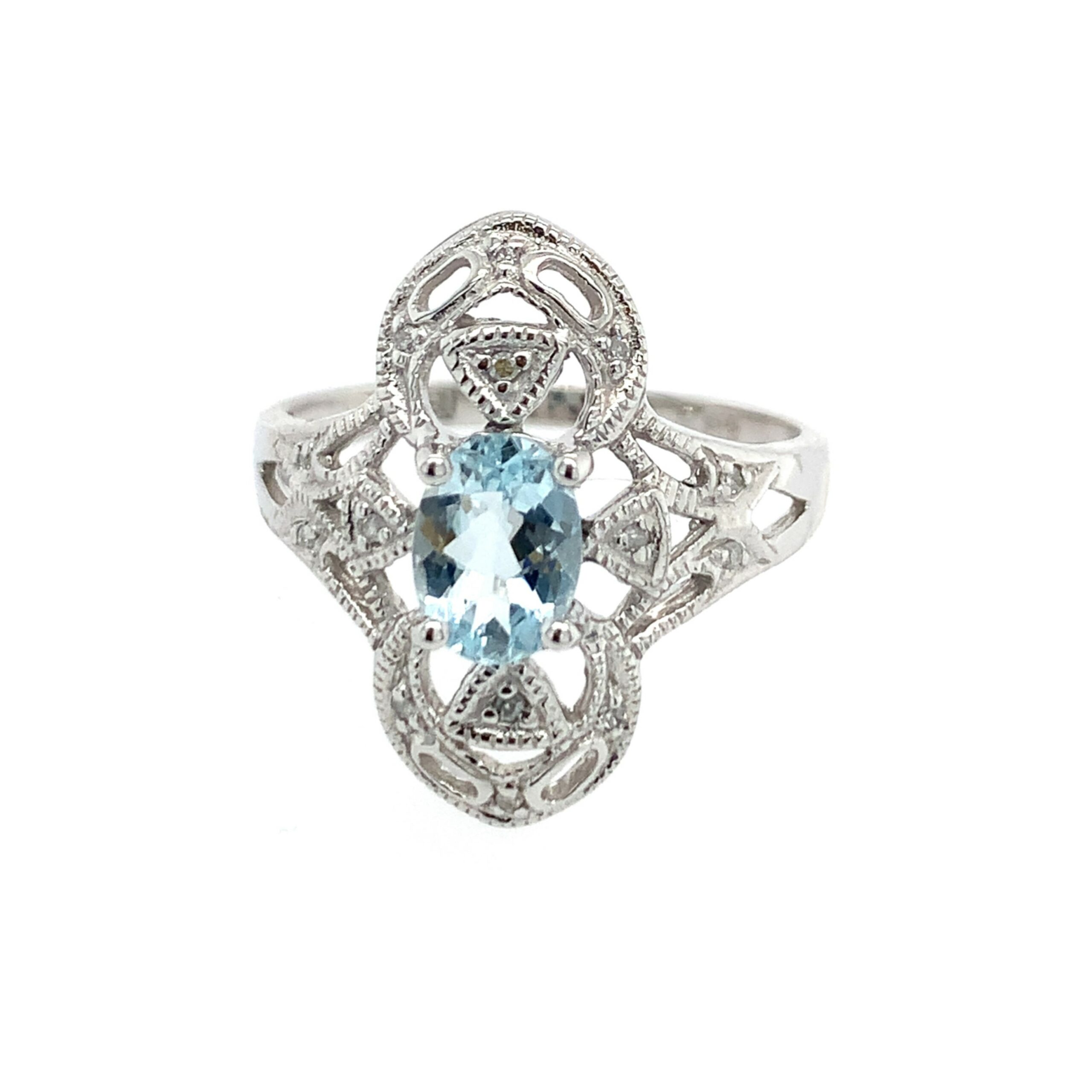 White Gold Aquamarine Ring